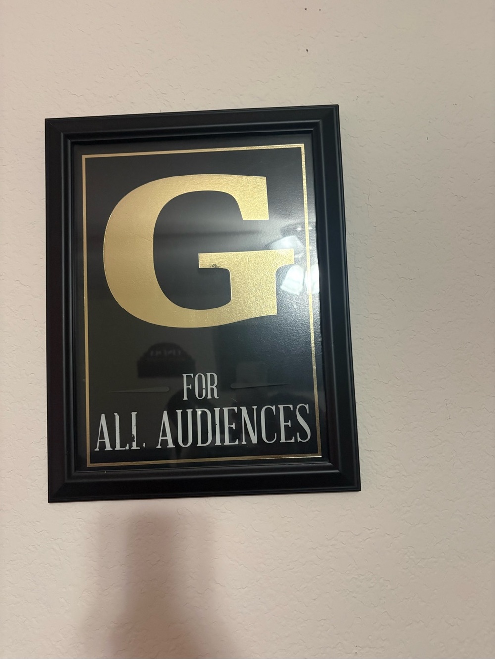 Framed Gold 'G' Wall Art - All Audiences